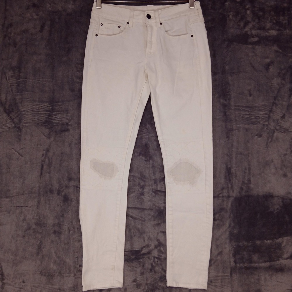 G-Star RAW Jeans Womens 27x30‎ White 3301 Mid Skinny Restored Denim Repaired